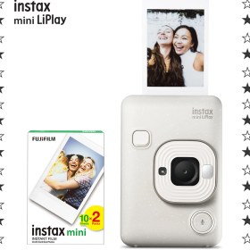 Resim Fujifilm Instax Mini Liplay Hybrid Misty White Fotoğraf Makinesi 20'li Film 