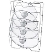 Resim Three Beans Metal Kurutma Pan Raf Duvar Asılı Pot Kapak Raf Pot Raf Kapağı Kapak Çok Fonksiyonlu Anti Güz 5 Katmanlı Metal Passız | (Gümüş) (Yurt Dışından) 