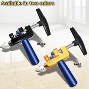 Resim Elmas Silindiri ile 2'si 1 Arada Cam & Seramik Karo Kesici - Paslanmaz Çelik Bıçaklı Manuel Karo Kesme Aleti, Ergonomik Saplı, Kesim Makinesi Dahil, 2 Yedek Bıçak ve Contalar (Siyah/Altın), Karo Kesme Makinesi, Ev Geliştirme Aracı, Modern Tasarım, Dayanıklı Yapı 