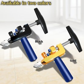 Resim Elmas Silindiri ile 2'si 1 Arada Cam & Seramik Karo Kesici - Paslanmaz Çelik Bıçaklı Manuel Karo Kesme Aleti, Ergonomik Saplı, Kesim Makinesi Dahil, 2 Yedek Bıçak ve Contalar (Siyah/Altın), Karo Kesme Makinesi, Ev Geliştirme Aracı, Modern Tasarım, Dayanıklı Yapı 
