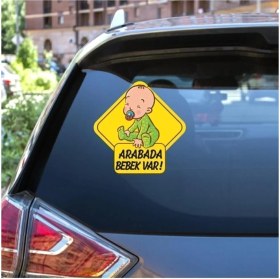 Resim Lidyahan Store Major Selection Arabada Bebek Var Araba Stickeri 15X15CM 