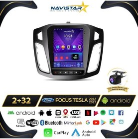 Resim Ford Focus 2012-2018 Tesla Model 2gb + 32gb Kablosuz Carplay Nav 