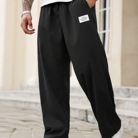 Resim Erkeklerin Rahat Joggers'ları Cep ile - "Trendy" Grafik, Düz Renk, Bol Kesim, Düz Bacak, Esnek Olmayan Dokuma Kumaş, Açık Hava Aktiviteleri ve Rahatlık için İdeal, Fitness için Joggers 