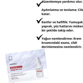Resim Medipeel Glutathione Toning Tox Mask 25 ml * 5 adet Beyazlatıcı tonik yüz maskesi 