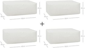 Resim 4'lü Büyük Boy Gri Pötikare Baza Altı Hurç Set 62 x 46 x 22 cm 