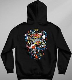 Resim JACOS Arka Baskılı Hoodie 3 Iplik Şardonlu Karışık Model 