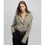 Resim İpekyol Çizgi Desen Düşük Omuz Kadın Gömlek (IW6250025093) 