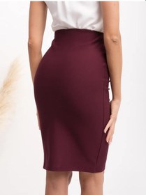 Resim Levin Art Şık Triko Midi Kalem Etek 265232072 Bordo 