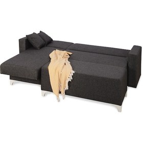 Resim Azra Yatak Köşe Koltuk Takımı Sandıklı Tam Ortopedik + Puf 155 x 220 CM 