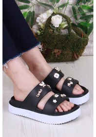 Resim Fort E460 Günlük Plaj Deniz Havuz Terliği Hafif Rahat Esnek Kadın Terlik Siyah 