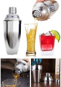 Resim 500 Ml Shaker Kokteyl Hazırlama Kabı Bardağı Kokteyl Karıştırıcı Komple Çelik 