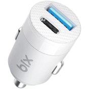 Resim Bix 65W Type-C PD 3.0 ve USB-A Çift Portlu Araç içi Hızlı Şarj Cihazı Beyaz 