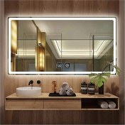Resim Global Led Mirror 70 x 110 cm Dokunmatik Tuşlu Buğu Çözücü Ledli Banyo Aynası Dekoratif Ayna 