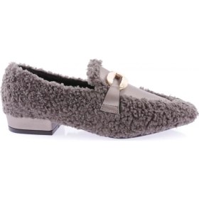 Resim DGN 5270-424 Metal Tokali Peluş Kadin Oxford Ayakkabi 