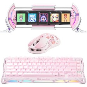 Resim Gravastar K1 Mekanik Gaming Klavye, M1 Pro Kablosuz Optik Mouse Ve Dijital Resim Çerçevesi Oyuncu Se 