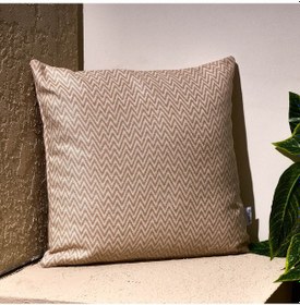 Resim Soft Herringbone Kırlent Kılıfı - Bej - 40x40 Cm Çok Renkli 