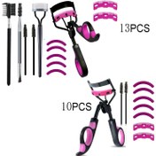 Resim 13 Parça 10 Parça Kirpik Kıvırıcı Kaş Fırçası Seti - Kirpik Kıvırıcı, Kirpik Tarak Ayırıcı, Maskara Fırçaları, Kirpik Uzatma Cımbızı, Açılı Kaş Fırçası ve Tarak 