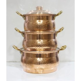 Resim Blk Bakır Bakır 3'lü Güveç Tencere 