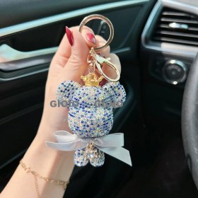 Resim Silver1 Gıoıo Yeni Ipek Eşarp Anahtarlık Kişiselleştirilmiş Inci Papyon Çanta Çekicilik Dokuma Anahtarlık (Yurt Dışından) 