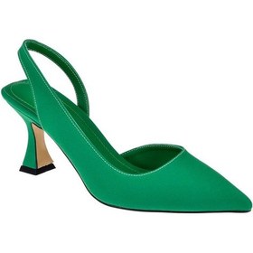 Resim Pullman Saten Kadın Topuklu Ayakkabı Pl-3100 Yeşil-yeşil 