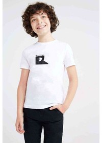 Resim Mr Robot Baskılı Unisex Çocuk Beyaz T-Shirt 
