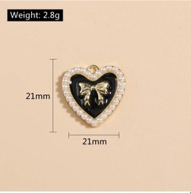 Resim Nxqxn 5 Adet Altın Renk 21x21mm Emaye Kalp İnci Kolye Dıy Takı Dekorasyon Aksesuarıkahverengi 