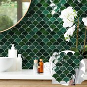 Resim 5/10 adet Kendinden Yapışkanlı Duvar Karoları, Isıya Dayanıklı Mutfak Arka Duvarı Yapıştır ve Çıkar, Banyo için Su Geçirmez Duvar Karo Sticker, Ev Dekoru 