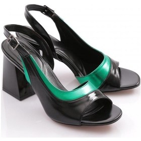 Resim Dgn 834-23y Kadin Kalin Bantli Topuklu Sandalet 834-1922-R12454 Yeşil 