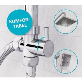 Resim HMS Banyo Robot Duş Seti Yönlendirici musluk 1/2-1/2-1/2 Krom 