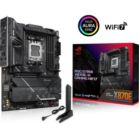 Resim Asus Rog Strıx X870E-H Gamıng Wıfı7 Soket Am5 Amd X870E Ddr5 8000+MT/S(OC) Wi-Fi 7 Atx Anakart 