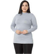 Resim Büyük Beden Yarım Balıkçı Uzun Kollu Viskon Açık Gri Body-açık Gri Açık Gri 