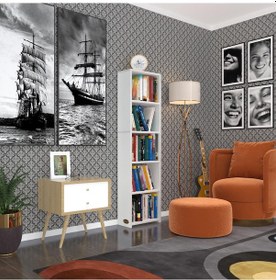 Resim Kenzlife Kitaplık Süper Ga 150*40*19 Byz 5 Katlı Tek Bölme Çift Bölme Opsiyonlu Ofis Mutfak Banyo Dolabı Arkalıksız Çok Renkli 