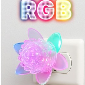 Resim Rgb Gece Lambası Çiçek Tip On/off Tuşlu Koridor Hol Işığı Uyuma Işığı Renkli Işık Beyaz Gc06 Pembe 