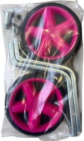 Resim Çocuk Bisikleti 16 Jant Uyumlu Silikon Denge Tekeri Bisiklet Yan Teker Siyah Pembe 