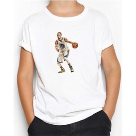 Resim Zepplin Giyim Stephen Curry Siluet Beyaz Çocuk Tişört Beyaz 