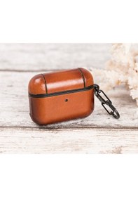 Resim Apple Uyumlu AirPods Pro Deri Kılıf Juni Rst2Ef Taba 