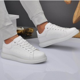 Resim MC Jamper ERKEK DÜZ BEYAZ ŞEFFAF TABAN BAĞCIKLI SPOR AYAKKABI 