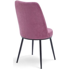 Resim Gold Sandalye - Jerika Gül - Metal Siyah Ayak 