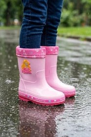 Resim Gezer Kışlık Prenses Kız Çocuk Yağmur Çizme, Pembe, 34 