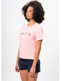 Resim Benetton Bnt-w20382-23y Kadın T-shirt Bnt-w20382-r1398 Pudra 