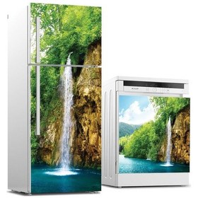 Resim Buzdolabı Ve Bulaşık Makinası Beyaz Eşya Sticker Kaplama Şelale (540884759) 