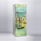 Resim Jasmin2020 Yeşil Venedik Vintage Desenli Buzdolabı Kaplama Sticker Etiketi 