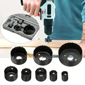 Resim 6pcs/11pcs Delik Testere Seti Mandrel ile, Ahşap, Plastik, PVC, Alçıpan için Çelik Yuvarlak Şaft Delik Testereleri - Karışık Ürün Seti 