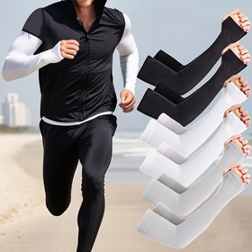 Resim 3 Çift Yaz Soğutma Kol Kılıfı - Spor ve Açık Hava Aktiviteleri için Nefes Alabilen, Nem Çekici, Sıkıştırma Kol Kılıfı - Koşu, Bisiklet, Basketbol ve Futbol için Kol Kılıfı 