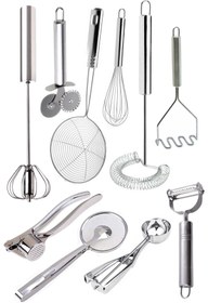 Resim Sekiz8 10 Parça Paslanmaz Çelik Pratik Mutfak Servis Aletleri, Çeyiz Seti 