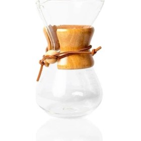 Resim Cam Dripper Kahve Ekipmanı - Kahve Demleme Aleti - Cam Kahve Demleme - (*chemex Benzeri) - 400 ml 