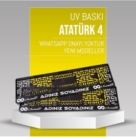 Resim Atatürk 4 Plakalık, 2 Adet Premium Uv Baskı, Plakalıkhane 