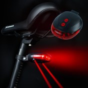 Resim 5 LED ve iki lazer ışınlı bisiklet arka lambası, pil ile çalışan bisiklet güvenlik uyarı farları 