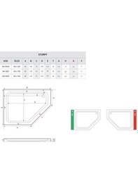 Resim Shower Beşgen Flat Duş Teknesi 90X140 Cm 