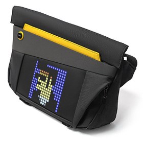 Resim Divoom Pixoo Slingbag-V Ledli Ekran APP Kontrollü Su Geçirmez Siyah Postacı Çantası 